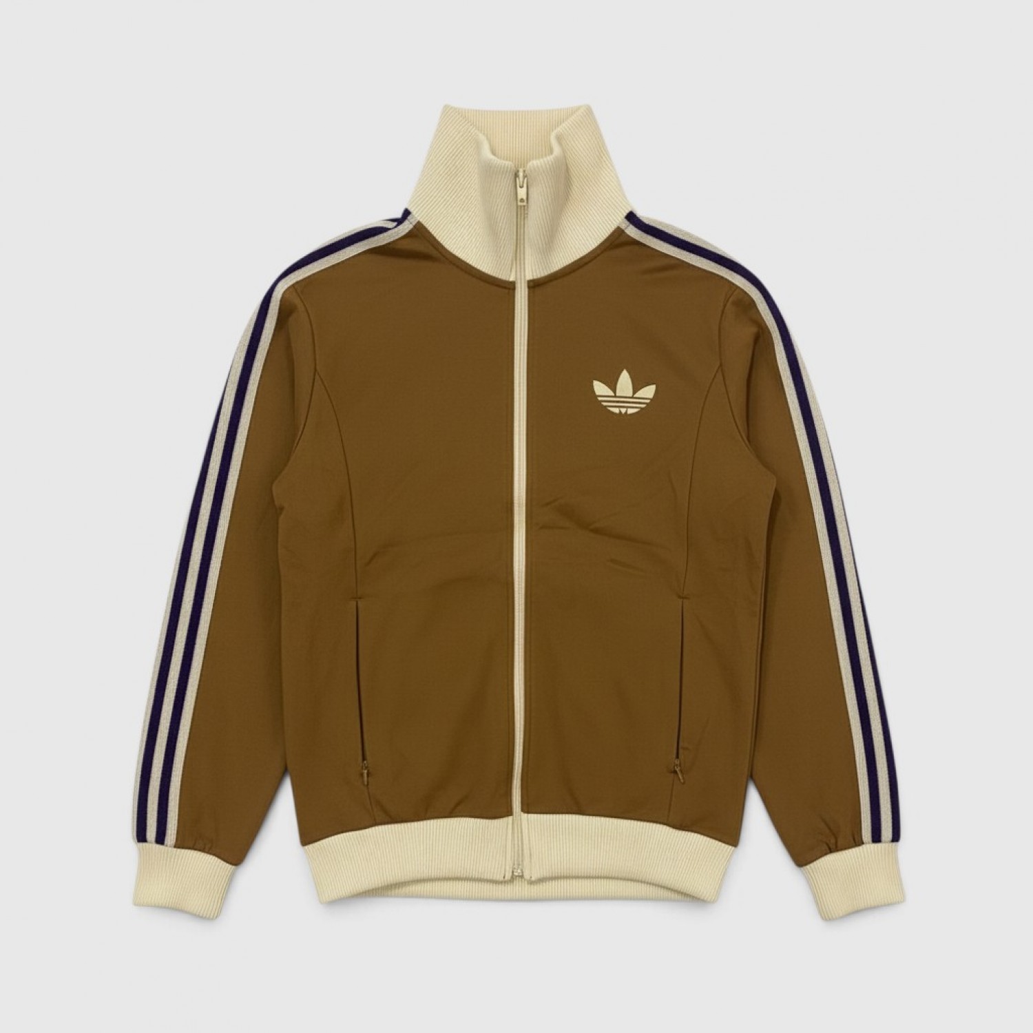 Adidas Originals Ζακέτα Φόρμας Καφέ με Εκρού Λεπτομέρειες /pre owned